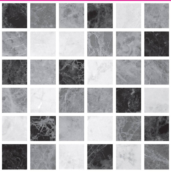 Pack of 10 light grey black marble effect mosaic tile stickers transfers, with added gloss affect, just peel and stick, bathroom kitchen