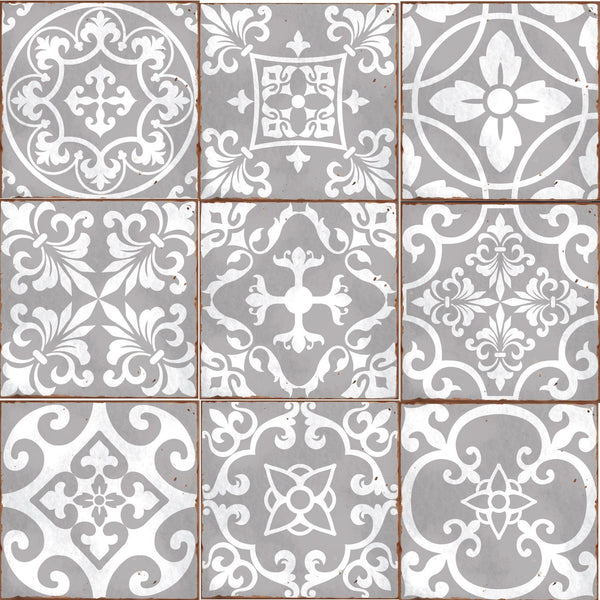 mixed grey Traditional tile transfers stickers wall Vintage Victorian Moroccan retro mosaic 4x4 or 6x6