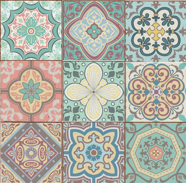 27pcs Traditional tile transfers stickers wall Vintage Victorian Moroccan retro mosaic 4x4