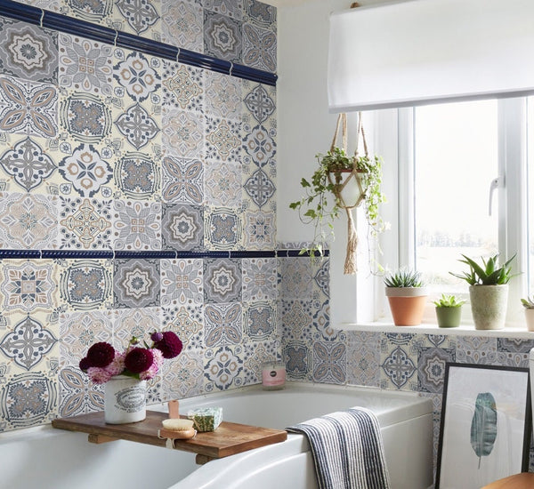 Traditional tile transfers stickers wall Vintage Victorian Moroccan retro mosaic 6x6