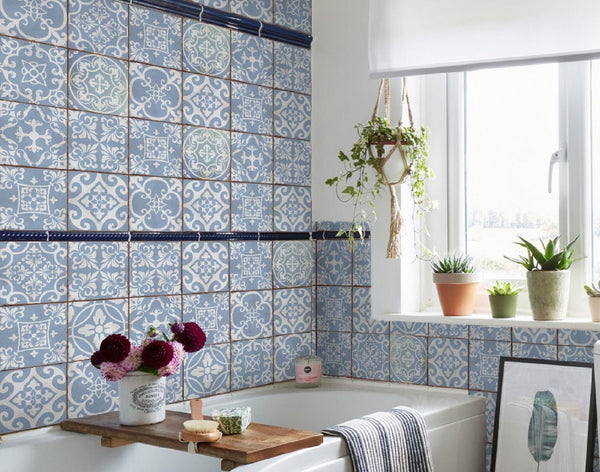 Traditional mixed tile transfers stickers wall Vintage Victorian Moroccan retro mosaic