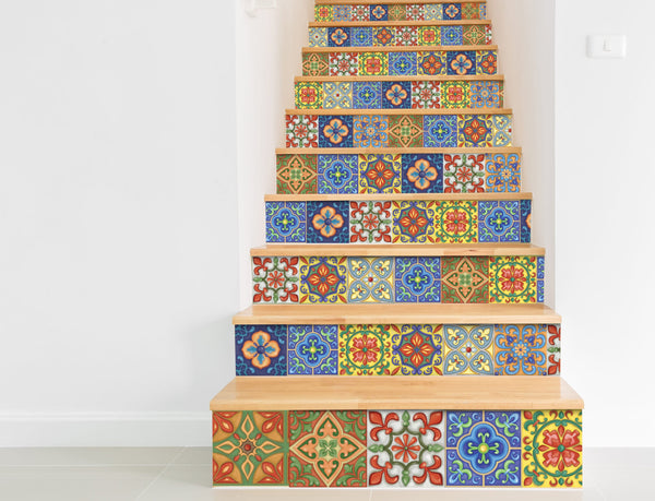 Traditional Spanish Tile transfers Stickers Vintage Victorian Moroccan Mosaic